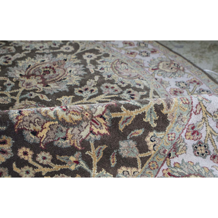 Bokara Rug Co., Inc. HandKnotted HighQuality Brown and Cream Round